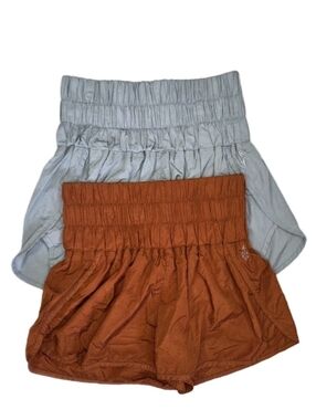 Lot Of 2 FP Movement The Way Home Shorts Size M Silver/Burnt Orange Free People